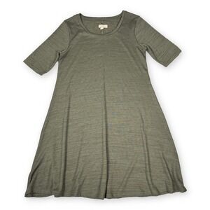 Cupio Blush Womens Olive Green Knit A-Line Short Sleeve Dress CB47230 Medium